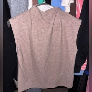 Tan mock neck tank